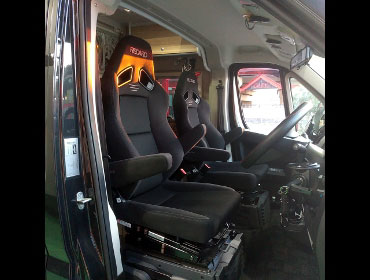 FIAT DUCATO�@�L�����s���O�J�[�@�Ɂ@RECARO�i���J���j�@SR-7F�@GK100�@BK/BK�@�V�[�g�q�[�^�[�t���@�A�[�����X�g���r�@�~���E�@����