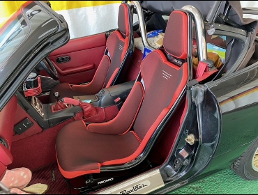 MAZDA�@���[�h�X�^�[�@NA6CE�i1991�N�j�@�Ɂ@RECARO�i���J���j�@RCS�@BK�V�F��/RED���b�V���@�~���E�@����