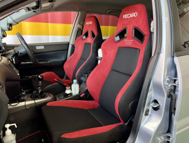 MITSUBISHI�@�����T�[�G�{�����[�V����9�@CT9A�i2005�N�j�@�Ɂ@RECARO�i���J���j�@SR-7�@GU100�@RED�@���@SR-7F�@GU100�@RED�@����