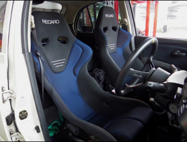 RECARO�i���J���V�[�g�j�@NISSAN�@�}�[�`�@K12�i2006�N1���j�@�Ɂ@RECARO�i���J���j�@TS-G�@GK�@BK/BL�@���@SR-6�@GK100S�@BK/BL�@����