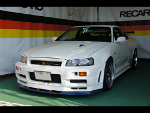 NISSAN�@�X�J�C���C���@GT-R�@BNR34�@�Ɂ@RECARO�i���J���j�@SR-7�@����@�A�h�o���X�G�f�B�V����2019�@RED�@�~���E�@����