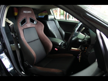 NISSAN�@�X�J�C���C���@CPV35�@�Ɂ@RECARO�i���J���j�@SR-7F�@GU�@�u���E���@����