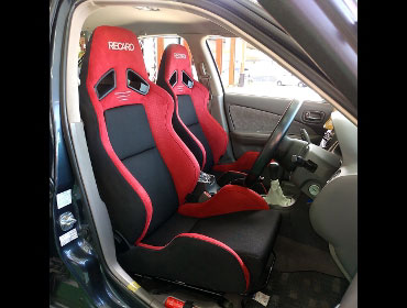 NISSAN�@�T�j�[�@FB15�i1999�N�j�@�Ɂ@RECARO�i���J���j�@SR-7�@GU100H�@RED�@�V�[�g�q�[�^�[�t���@�~���E�@����