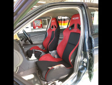 NISSAN�@�T�j�[�@FB15�i1999�N�j�@�Ɂ@RECARO�i���J���j�@SR-7�@GU100H�@RED�@�V�[�g�q�[�^�[�t���@�~���E�@����