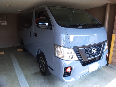 NISSAN�@NV350�L�����o���@�Ɂ@RECARO�i���J���j�@SR-7F�@GU100�@�u���E���@�V�[�g�q�[�^�[�t���@����