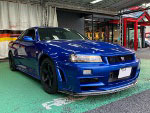 NISSAN�@�X�J�C���C��GT-R�@BNR34�i1999�N�j�@�Ɂ@RECARO�i���J���j�@�X�|�[�c�X�^�[CL210H CF�@BK�@�o�b�N�J�[�{���V�F���@����