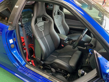 NISSAN�@�X�J�C���C��GT-R�@BNR34�i1999�N�j�@�Ɂ@RECARO�i���J���j�@�X�|�[�c�X�^�[CL210H CF�@BK�@�o�b�N�J�[�{���V�F���@����
