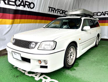 NISSAN�@�X�e�[�W�A�@GF-WGNC34���i1999�N�j�@�Ɂ@RECARO�i���J���j�@RCS�@�z���C�g�V�F��/�u���[���b�V���@����