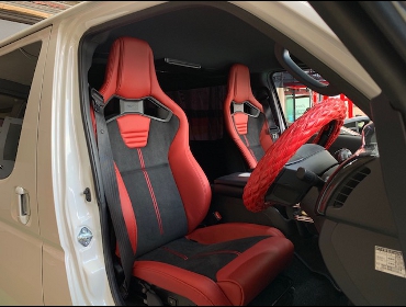 TOYOTA�@�n�C�G�[�X�@TRH200V�i2019�N�j�@�Ɂ@RECARO�i���J���j�@�N���X�X�|�[�c�X�^�[CL210H�@RED�@�~���E�@����