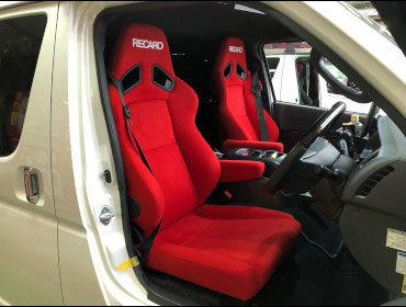 TOYOTA�@�n�C�G�[�X�@5�^�@�i���[�{�f�B�@�f�B�[�[���ԁi2019�N�j�@�Ɂ@RECARO�i���J���j�@SR-7F�@KK100�@RED�@�V�[�g�q�[�^�[�t���@�A�[�����X�g�t���@�~���E�@����